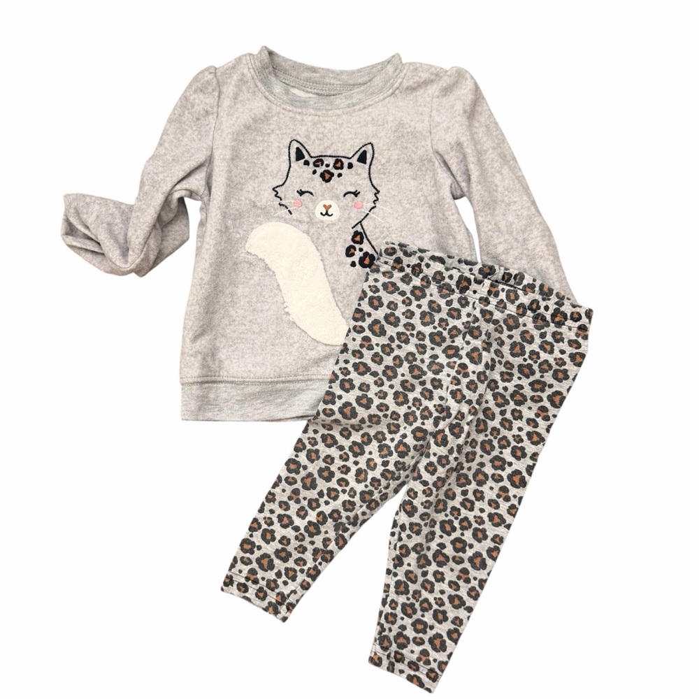 Carter's Gray Leopard Pajama Set
